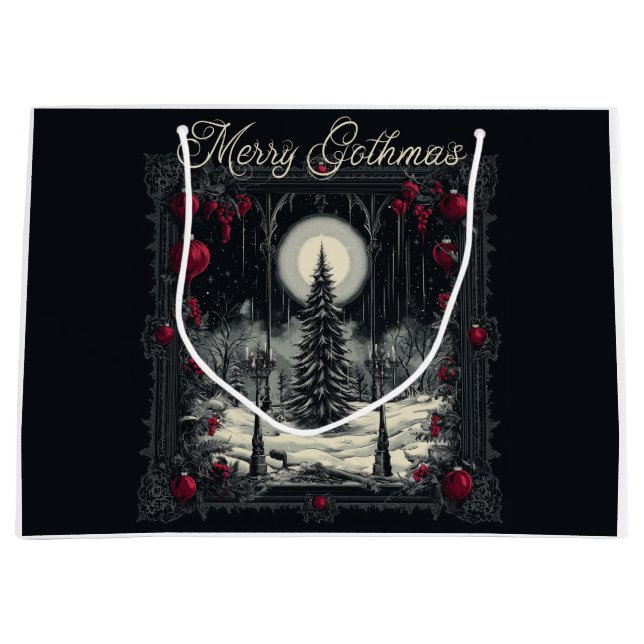 Grand Sac Cadeau Joyeux Gothmas Noël  (Devant)