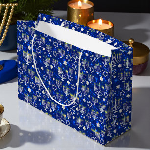 Grand Sac Cadeau Joyeux Hanoukka Modern