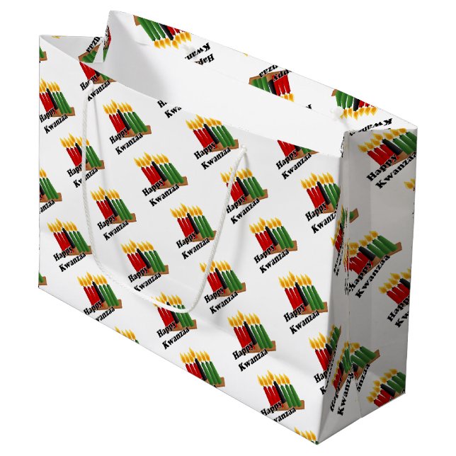 Grand Sac Cadeau Joyeux Kwanzaa (Devant Angle)