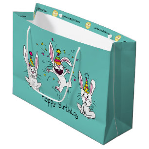 Grand Sac Cadeau Joyeux Lapin Lapin Lapin lapins Enfants mignonette