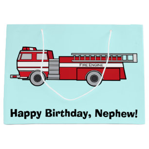 Grand Sac Cadeau Joyeux neveu d'anniversaire avec un moteur de tir