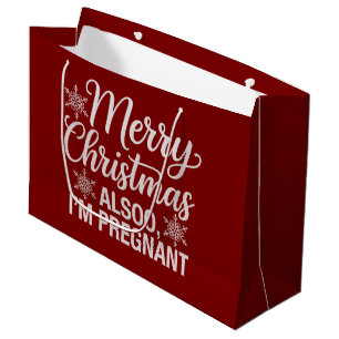 Grand Sac Cadeau Joyeux Noël Aussi Je Suis Enceinte Annonce De Bébé