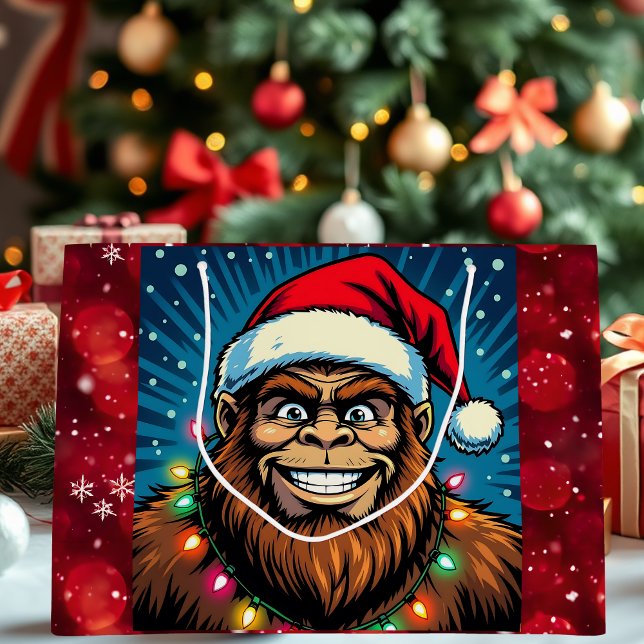 Grand Sac Cadeau Joyeux Noël Bigfoot Sasquatch (Créateur téléchargé)