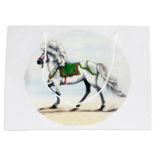 Grand Sac Cadeau Joyeux Noël Cheval Islandais