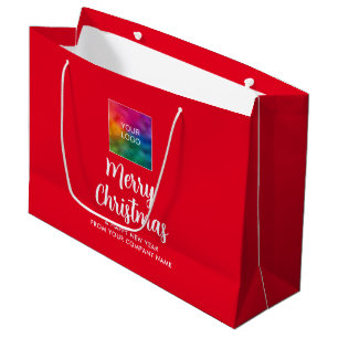 Grand Sac Cadeau Joyeux Noël Entreprise Promotionnelle Logo Personn