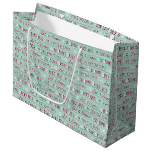 Grand Sac Cadeau Joyeux Noël, Joyeuses Fêtes, qu'il neige