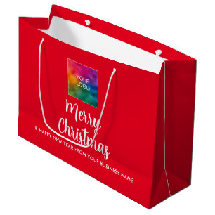 Grand Sac Cadeau Joyeux Noël Logo de l'entreprise ici
