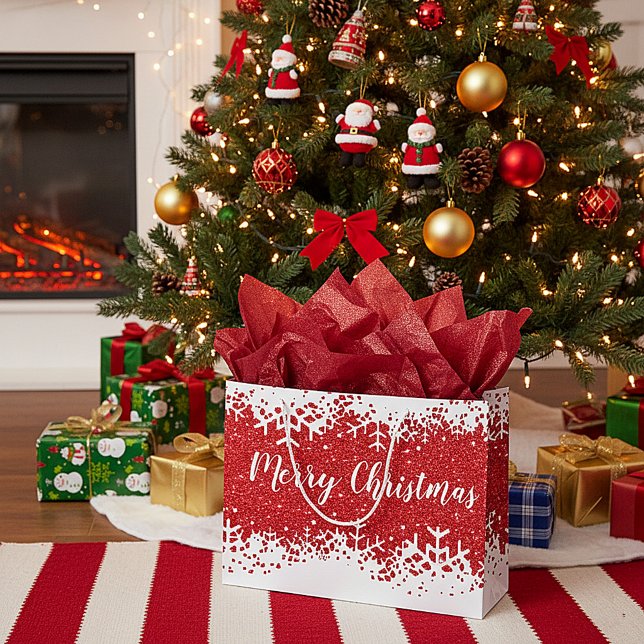 Grand Sac Cadeau Joyeux Noël neige (Créateur téléchargé)