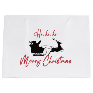 Grand Sac Cadeau Joyeux Noël Père Noël Sleigh et Reindeer