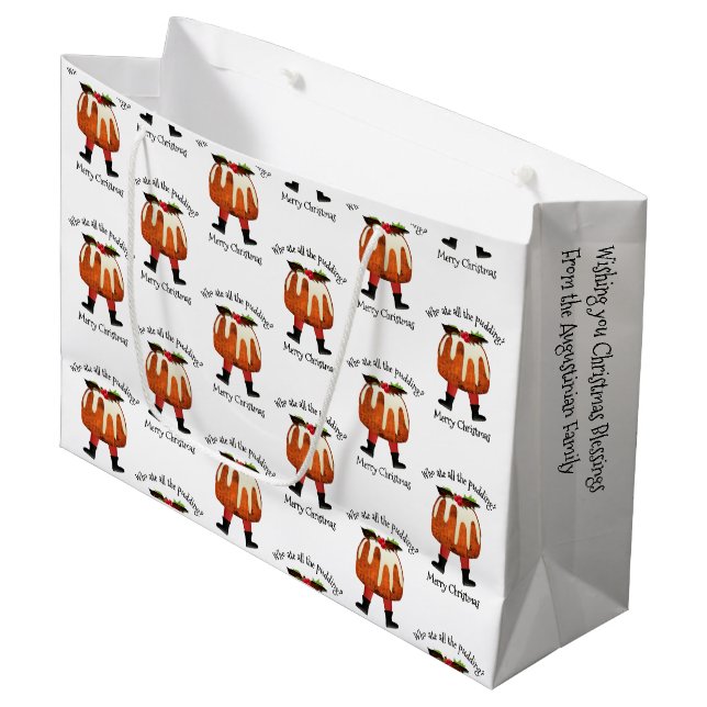 Grand Sac Cadeau Joyeux Noël personnalisé (Devant Angle)