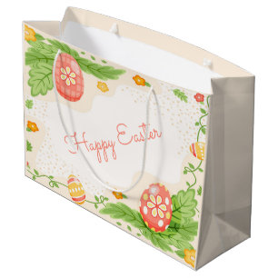 Grand Sac Cadeau Joyeux oeufs de Pâques fête de vacances 