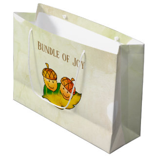 Grand Sac Cadeau Joyeux paquet de joie pour jumeaux Baby Shower d'a