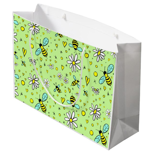 Grand Sac Cadeau joyeux printemps (Dos Angle)
