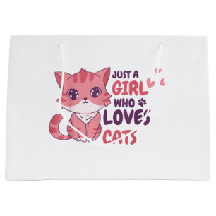 Grand Sac Cadeau Juste Une Fille Qui Aime Les Chats Cute Chemise Ca