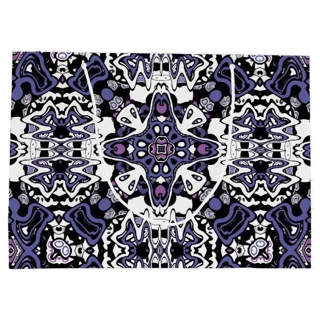 Grand Sac Cadeau Kaliedoscope marocain géométrique de style ornemen (Dos)