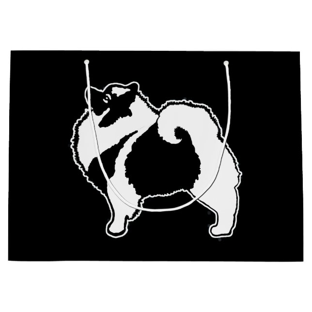Grand Sac Cadeau Keeshond Graphics - Cute Original Chig Art (Devant)