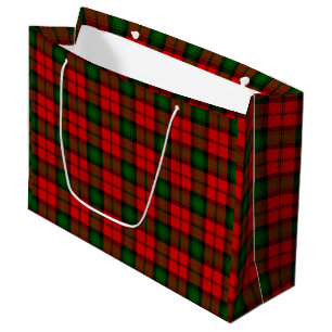 Grand Sac Cadeau Kerr tartan rouge vert plaid