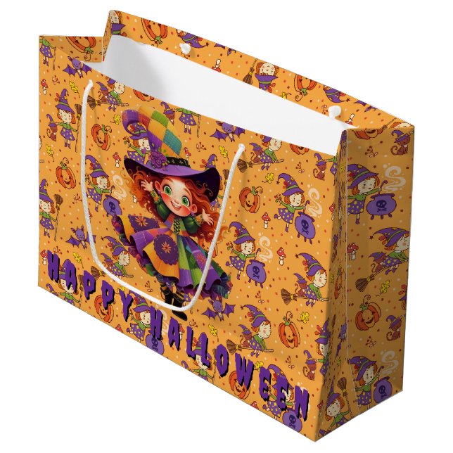 Grand Sac Cadeau Kids Little Witches  (Devant Angle)