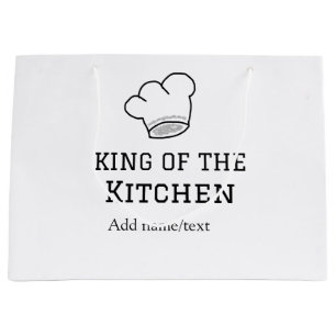 Grand Sac Cadeau King of the cuisine chef cuisine ajouter nom couro