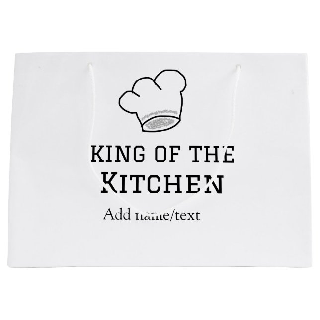 Grand Sac Cadeau King of the cuisine chef cuisine ajouter nom couro (Devant)