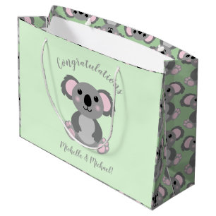 Grand Sac Cadeau Koala Bear Baby shower Blue Boy