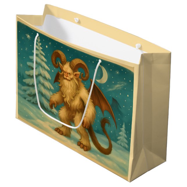 Grand Sac Cadeau Krampus vieilli (Devant Angle)