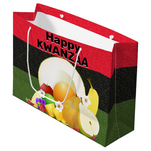 Grand Sac Cadeau Kwanzaa Fruit Cornucopia (Devant Angle)