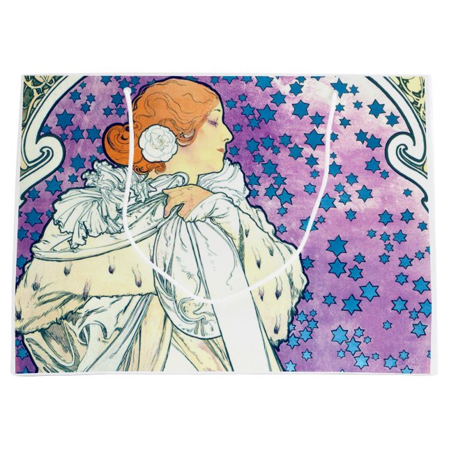 Grand Sac Cadeau La Dame des Camelias, Alphonse Mucha (Devant)