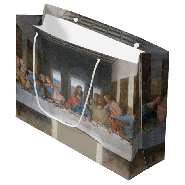 Grand Sac Cadeau La Dernière Cène, Léonard de Vinci (Devant Angle)