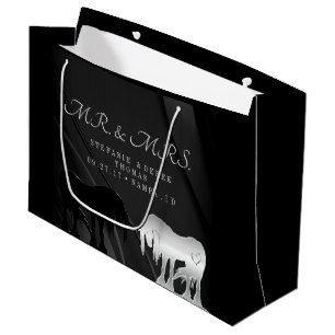 Grand Sac Cadeau La licorne mystique (spirale noire)