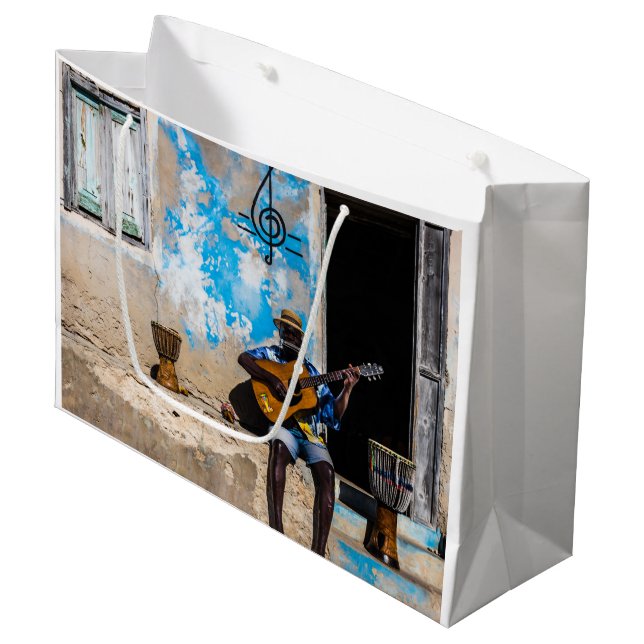 Grand Sac Cadeau La musique est le remède de l'esprit (Devant Angle)