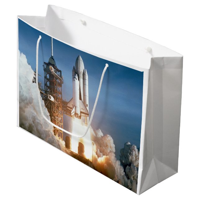 Grand Sac Cadeau La navette spatiale enlève (Devant Angle)