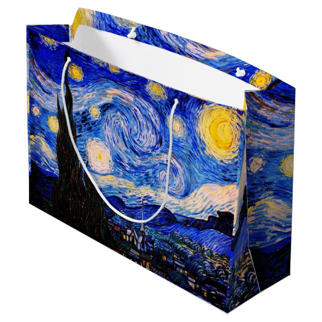 Grand Sac Cadeau La Nuit étoilée de Vincent Van Gogh (Dos Angle)