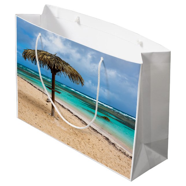 Grand Sac Cadeau La plage de l'Anse des Rochers (Dos Angle)