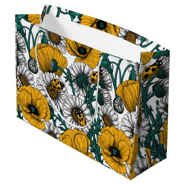 Grand Sac Cadeau La prairie en jaune (Dos Angle)