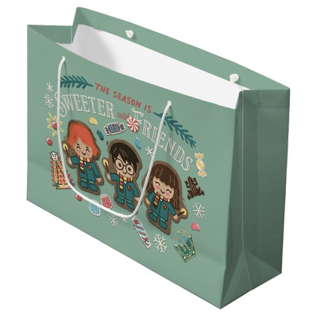 Grand Sac Cadeau La saison est plus douce avec des amis (Devant Angle)