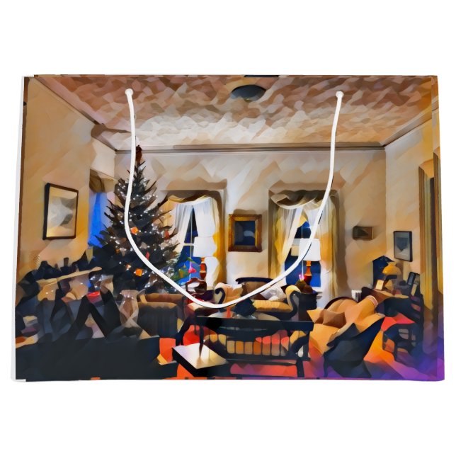 Grand Sac Cadeau La salle de Noël (Devant)