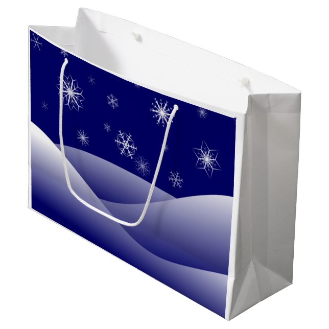 GRAND SAC CADEAU LA SCÈNE DE NEIGE D'HIVER (Devant Angle)