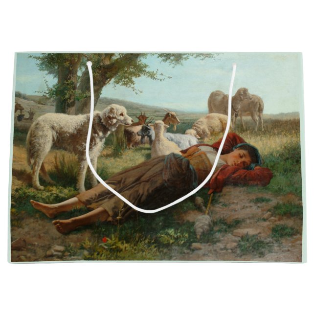 Grand Sac Cadeau La Siesta de la Goatherder Girl (par Carlo Ademoll (Devant)