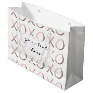 Grand Sac Cadeau la typographie rose d'or de faux étreint et