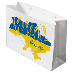 Grand Sac Cadeau La typographie ukrainienne et l'oreille au blé sur