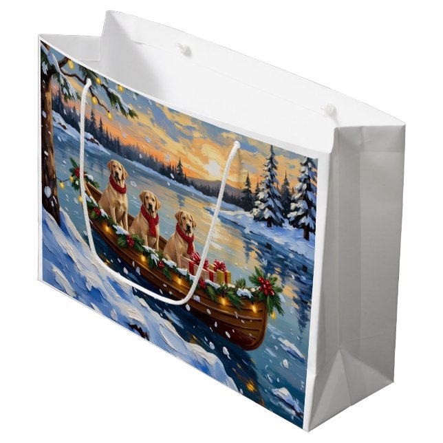Grand Sac Cadeau Labrador Retriever Christmas Boat Holiday (Devant Angle)