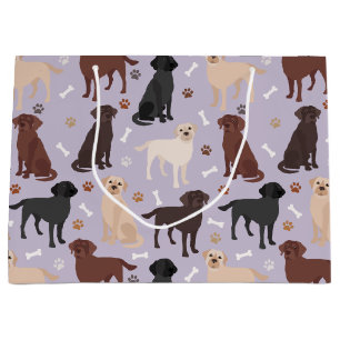 Grand Sac Cadeau Labrador Retriever Paws and Bones Large Gift Bag