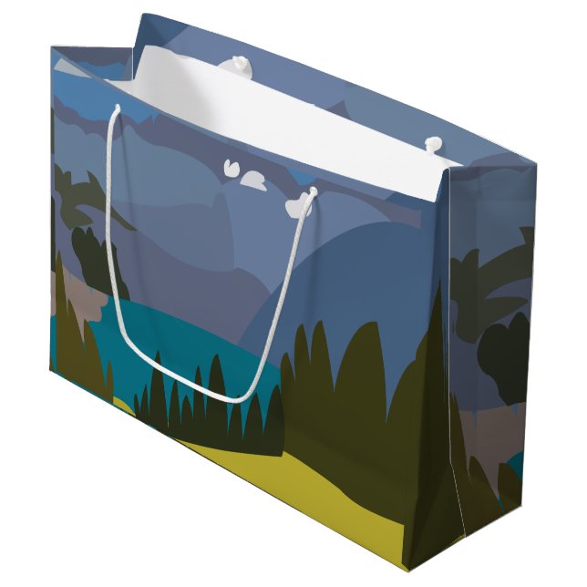Grand Sac Cadeau Lac des Alpes (Devant Angle)