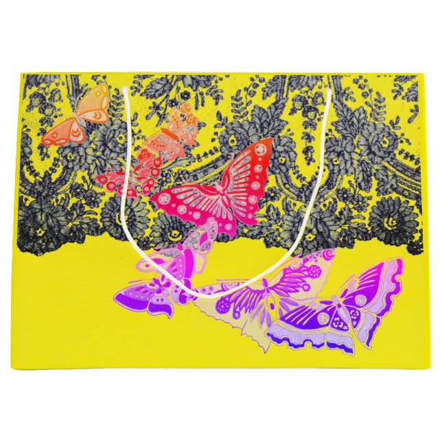 Grand Sac Cadeau LACE ET BOUTEILLES DE Sac-Cadeau (Devant)