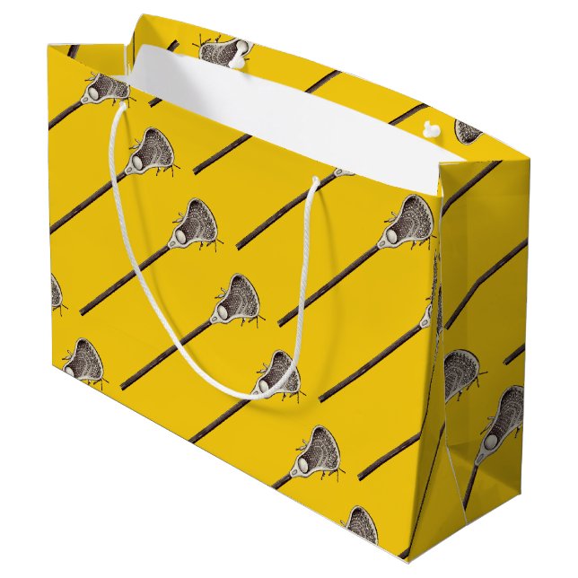 Grand Sac Cadeau Lacrosse Jaune (Dos Angle)