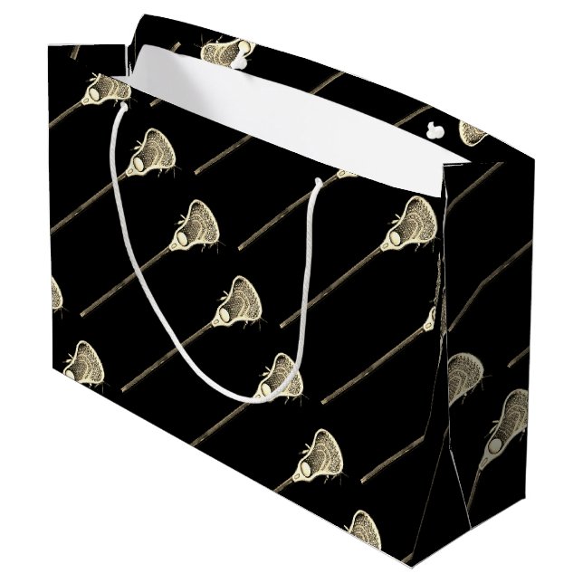 Grand Sac Cadeau Lacrosse noir (Dos Angle)