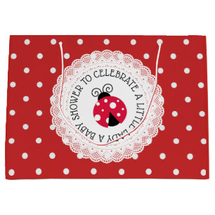 Grand Sac Cadeau Ladybug Baby shower C'est une fille