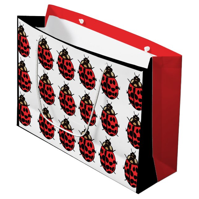 Grand Sac Cadeau Ladybug Red Black Insect Ladybug (Devant Angle)