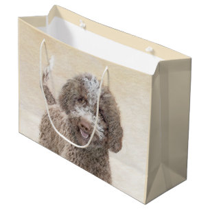 Grand Sac Cadeau Lagotto Romagnolo Peinture - Cute Original Dog Art